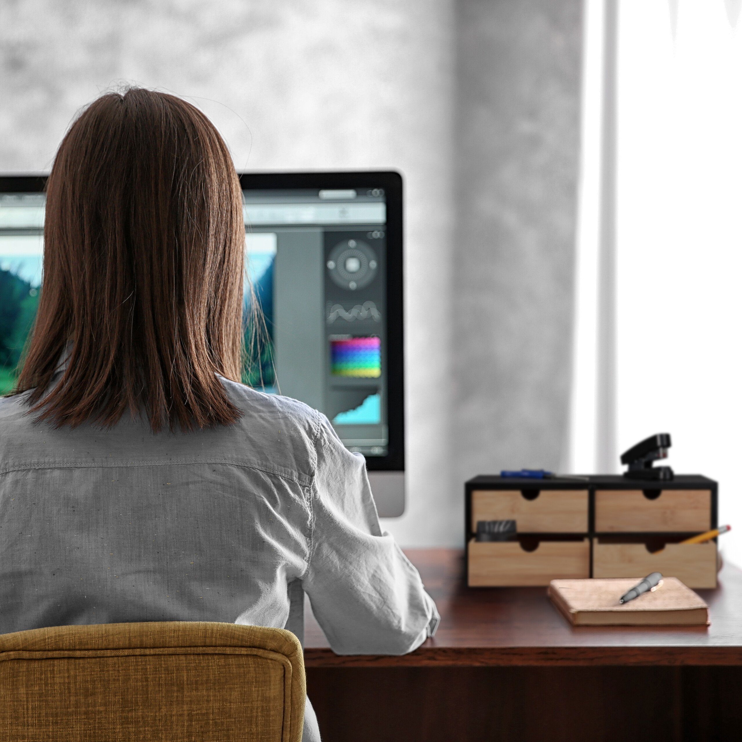 relaxdays Organizer Schreibtisch Organizer mit 4 Schubladen