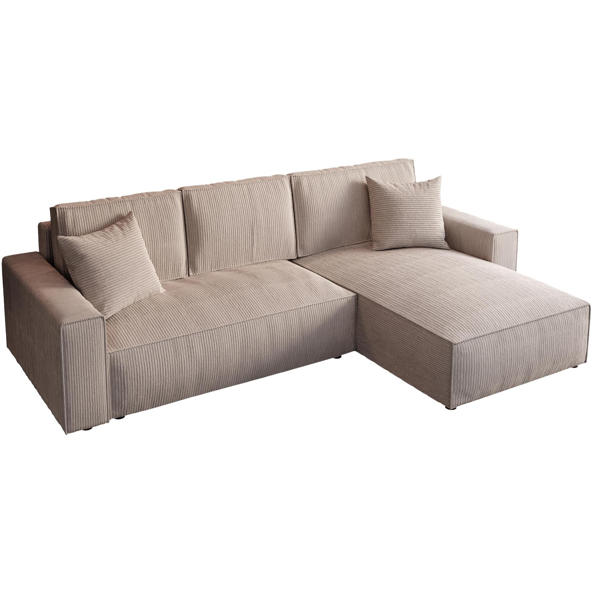 Beautysofa Ecksofa mit Schlaffunktion und Bettkasten PARYS L, Polstersofa a günstig online kaufen
