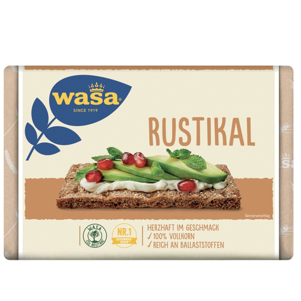 Wasa Brot, Wasa Rustikal Knäckebrot mit Vollkorn und Reich Ballststoffen 275g