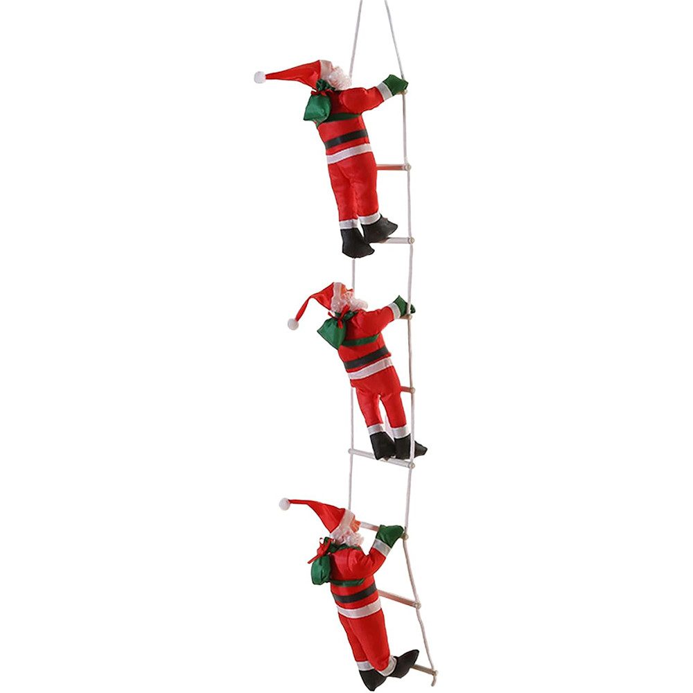 Coonoor Weihnachtsmann Nikolaus auf Leiter 25cm Weihnachtsdekoration (3 St)