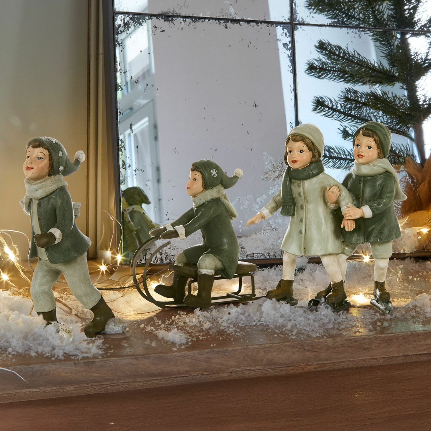 Mirabeau Weihnachtsfigur Figur 2er Set Andros grün (2er Set, 2er Set)