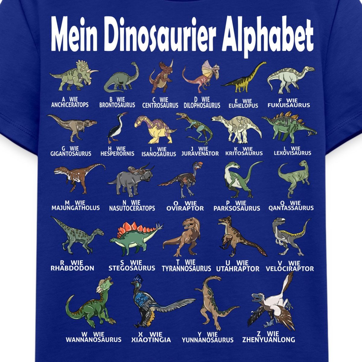 Spreadshirt T-Shirt Dinosaurier Alphabet Schulanfang Kinder Premium T-Shirt (1-tlg) – Bild 2 von 5