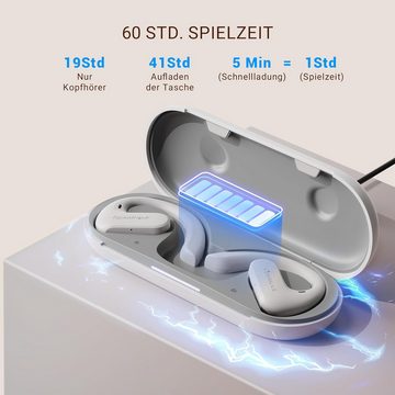 OpenRock Air Conduction mit bügel, Bluetooth 5.3 kabellose Open-Ear-Kopfhörer (TubeBass-Technologie für kraftvollen Bass und reiche Klangqualität., IPX5 wasserdicht, integriertes ENC-Mikrofon Sport-Kopfhörer zum Laufen)