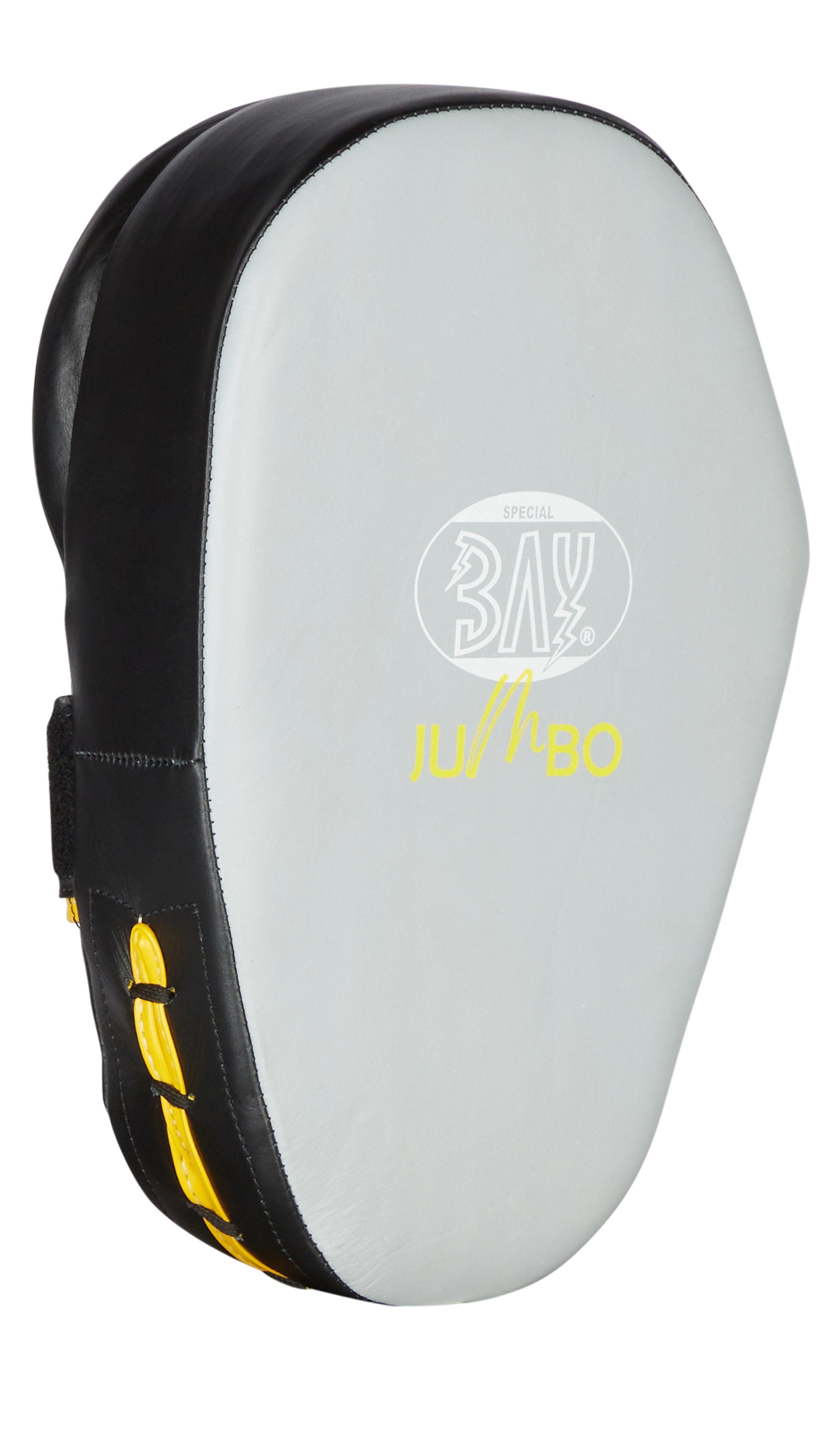 BAY-Sports Pratze Jumbo Handpratzen Schlagpolster Schlagkissen Kickboxen Krav Maga Boxen, Echtes Leder, Klettverschluss, große Schlagfläche