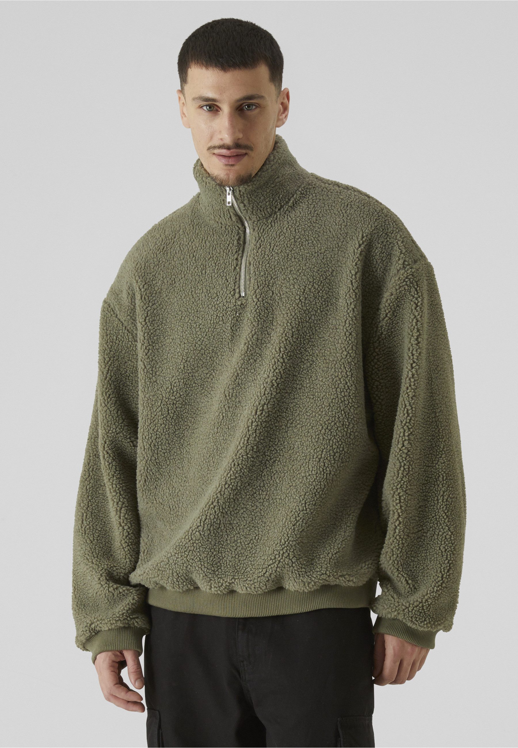 URBAN CLASSICS Kapuzensweatshirt Urban Classics Oversized Teddy Troyer (1-tlg)