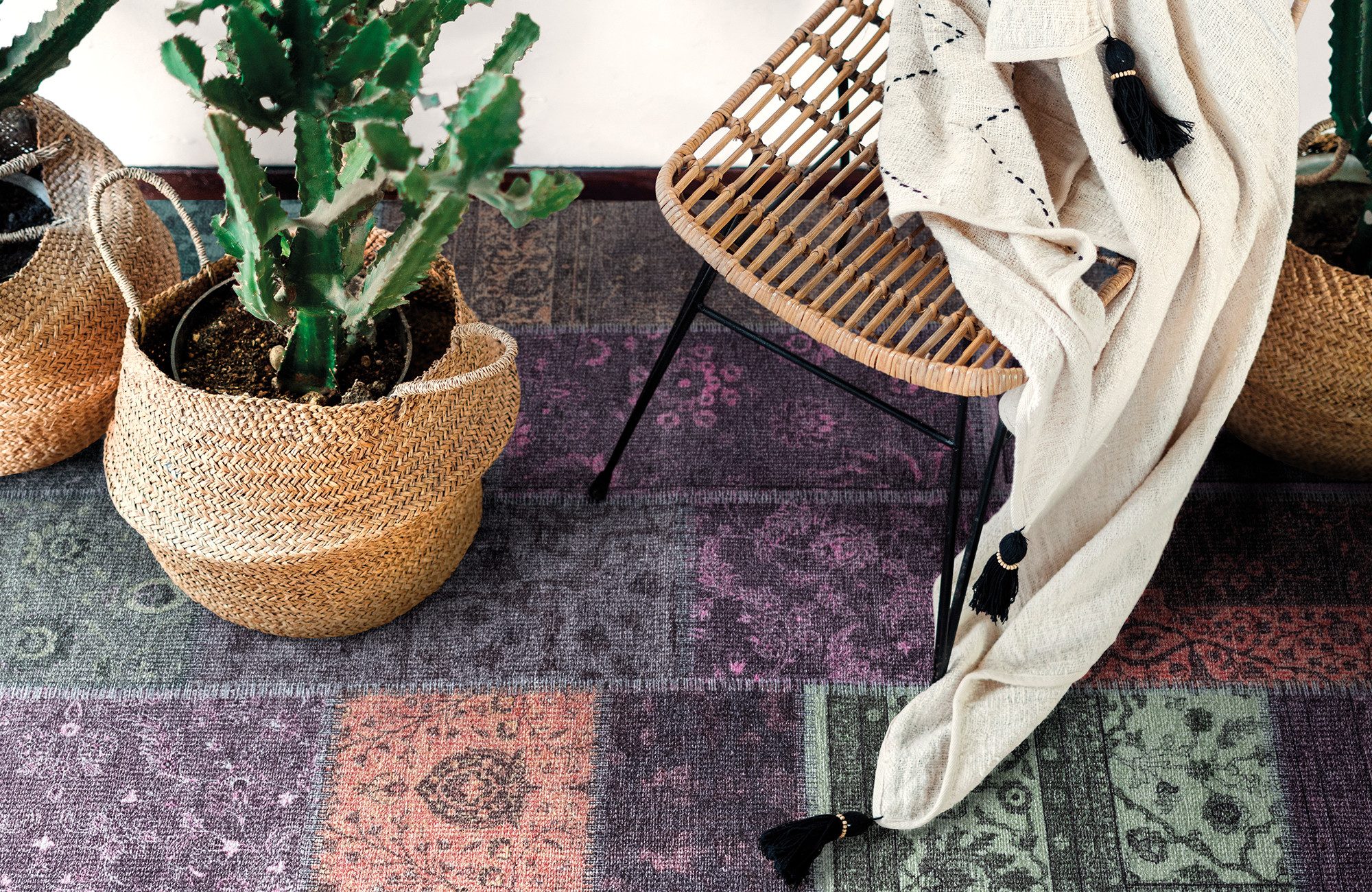 Tesso Living Designteppich MICHELE, Teppich Vintage Look, bunt, Patchwork, günstig online kaufen