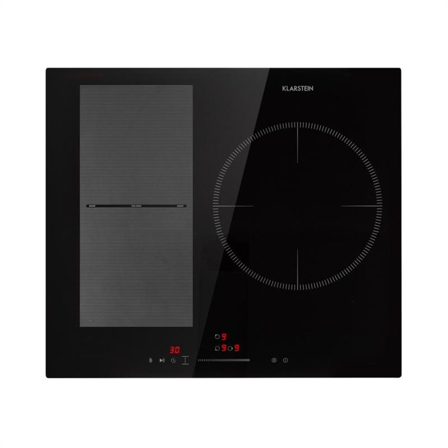 Klarstein Induktions-Kochfeld Delicatessa 3 Flex, Einbau Glaskeramikkochfeld 3 Platten Elektro Einbaukochfeld Induktion