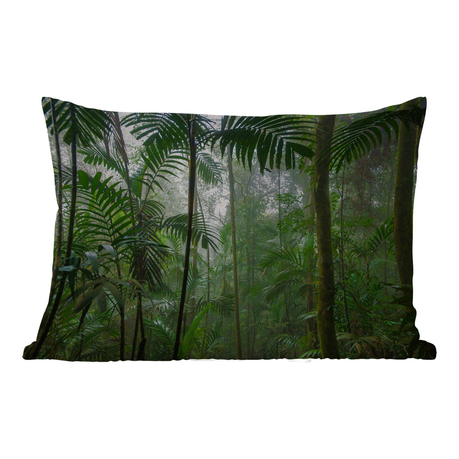Pflanzen, MuchoWow Kissenhülle Regenwald Outdoor-Dekorationskissen, - - - Dekokissenbezug, Tropisch Bäume Dschungel Polyester, - Dekokissen