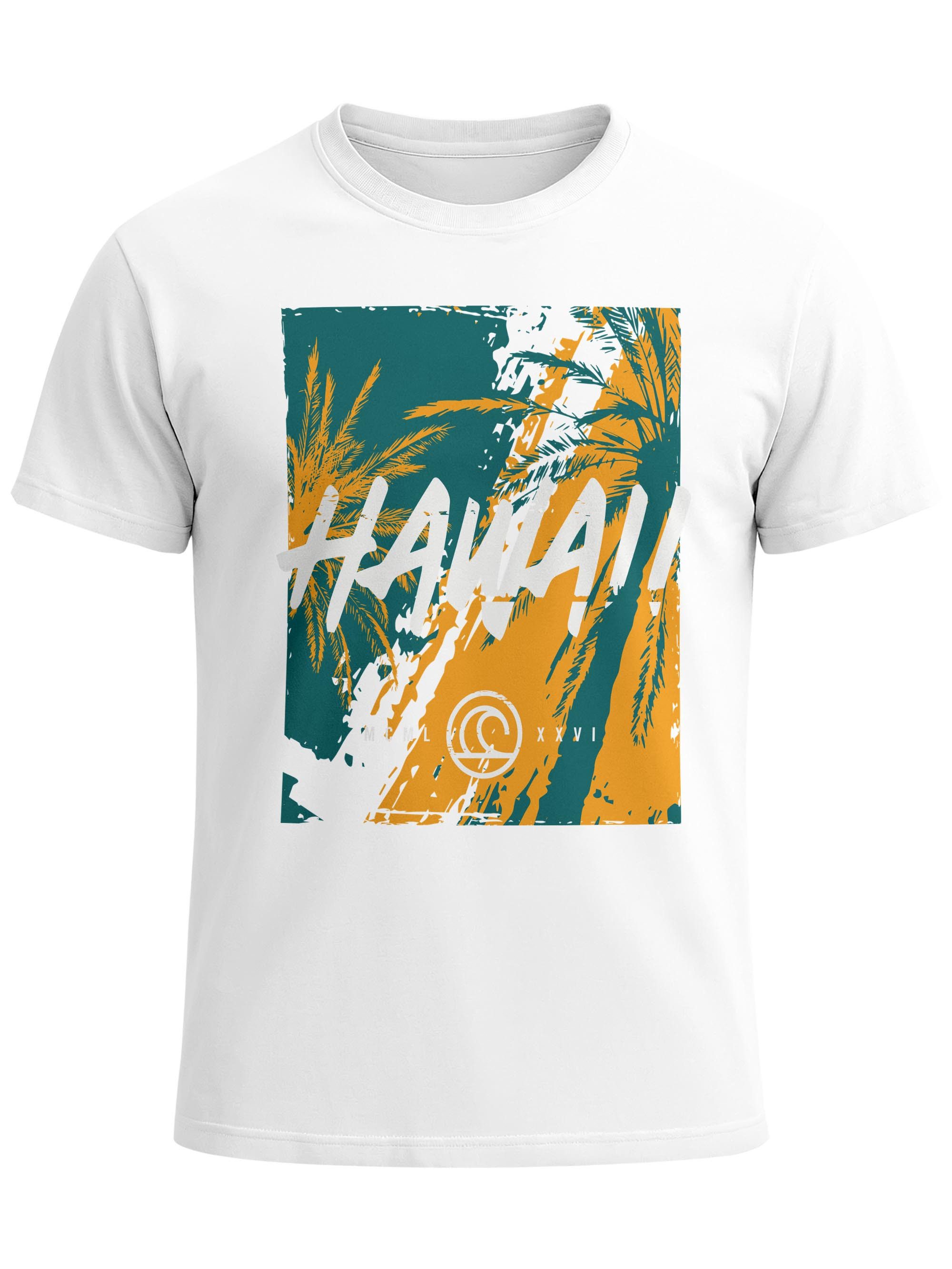 Neverless Print-Shirt Herren T-Shirt Hawaii Surfing Palmen Aufdruck Sommer Print Fashion mit Print