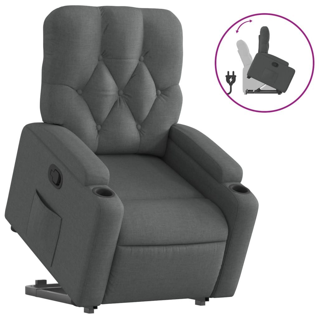 vidaXL Sessel Relaxsessel mit Aufstehhilfe Dunkelgrau günstig online kaufen