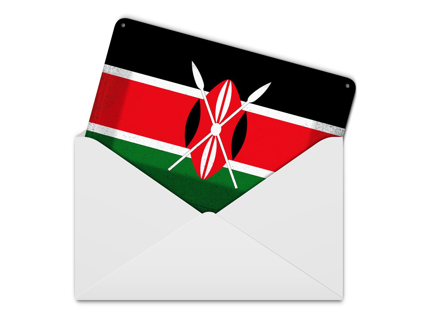 Femer GmbH Postkarte Flagge Kenia 14x10 cm Flag of Kenya Vintage, unfrankiert