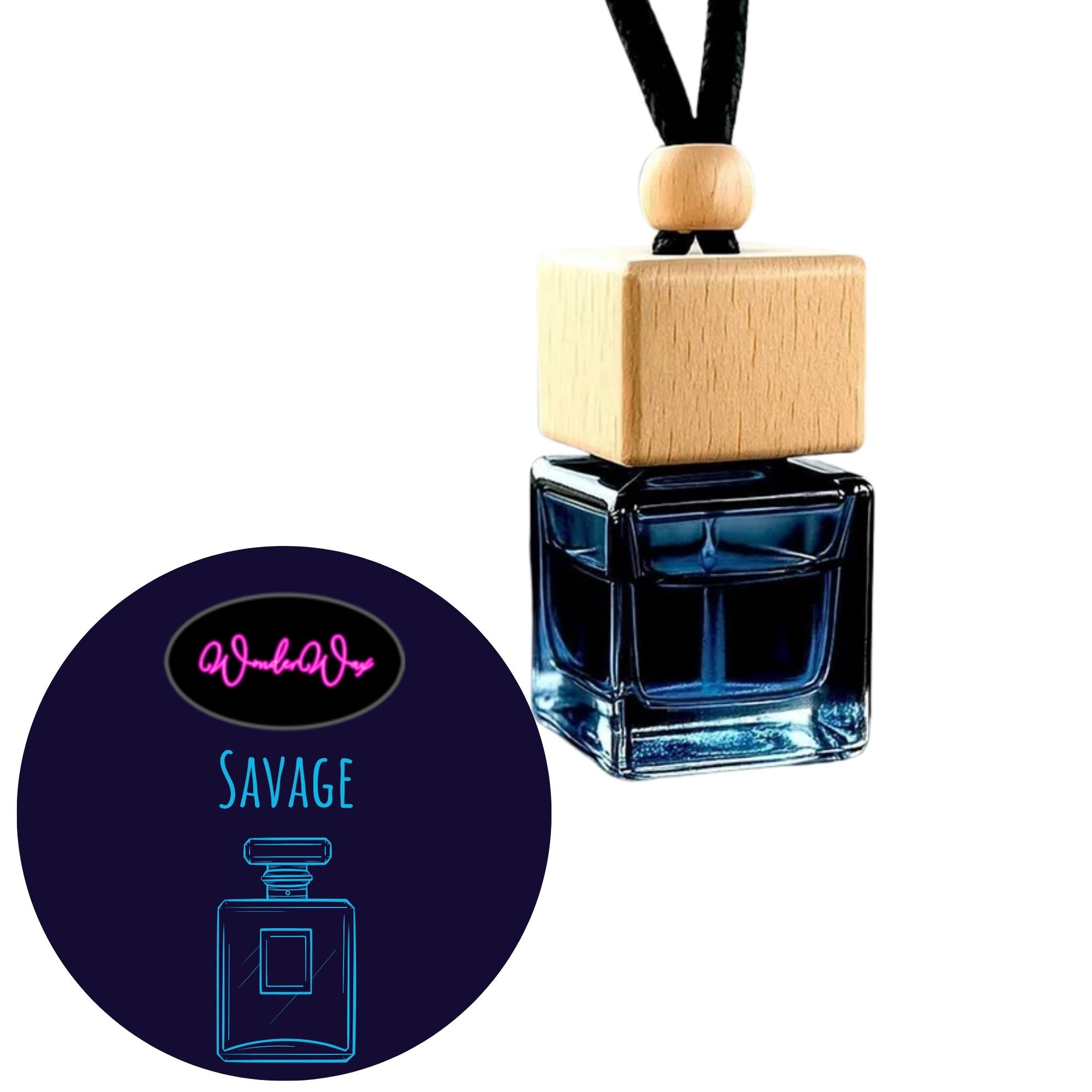 WonderWax Raumduft WonderWax® Auto Duft Quadrat Schwarz braun 8 ml, (Sauvage), Duftrichtung: Savage