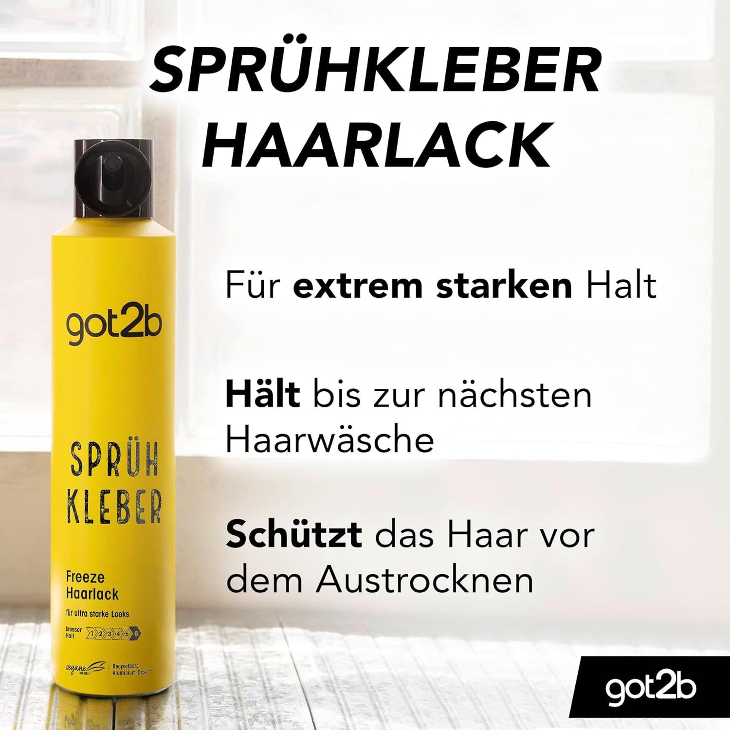 got2b Haarspray 300 ml Haarlack Sprüh Kleber, 1-tlg., Für ultra starke Haarstylings, bis zu 72 h