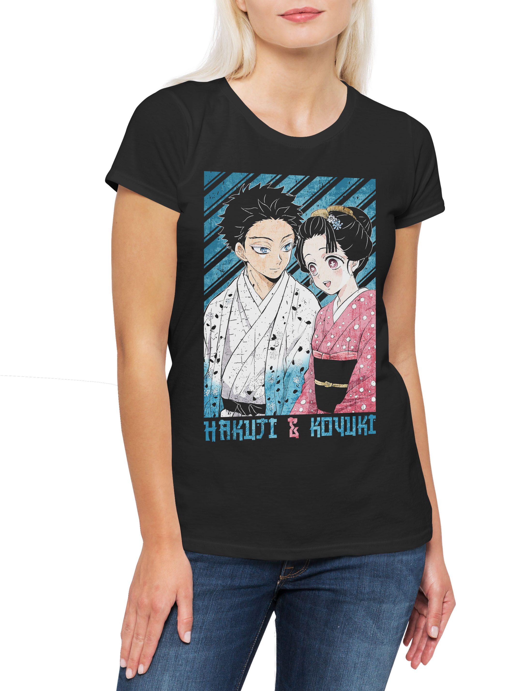 Print-Shirt Anime Hakuji Koyuki Damen T-Shirt Kamado Nezuko Slayer Zenitsu Inosuke