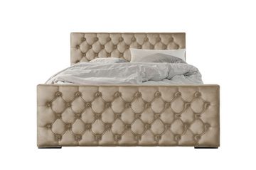 Stylefy Polsterbett Calypso (Schlafzimmerbett, Bett), 140/160/180 x 200 cm, Bettkasten, Kopfteil gepolstert