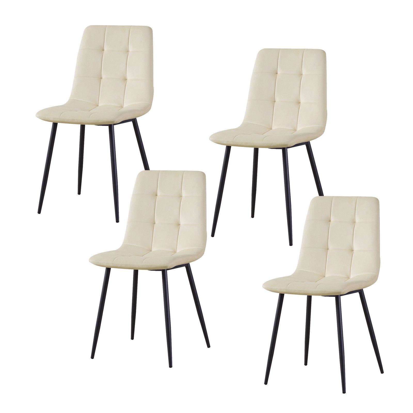 HTI-Living Polsterstuhl Esszimmerstuhl 4er Set Creme günstig online kaufen