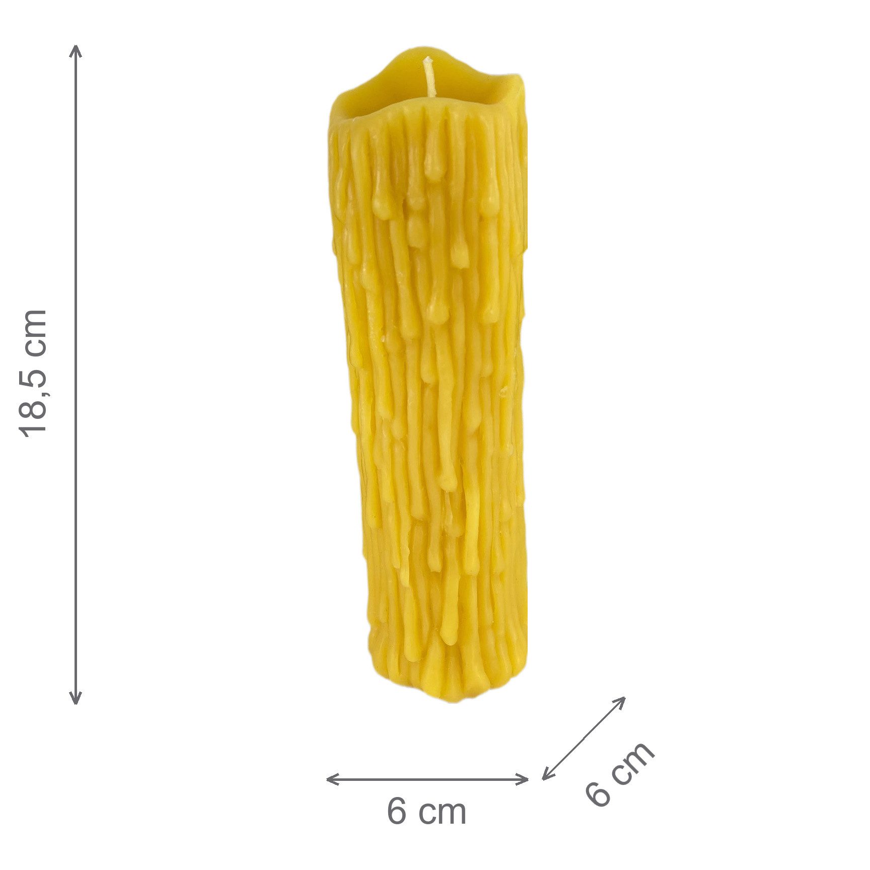 Aspinaworld Bienenwachskerze Stumpenkerze 18,5 cm natur – mit Wachstropfen-Optik (1-tlg) – Bild 5 von 5