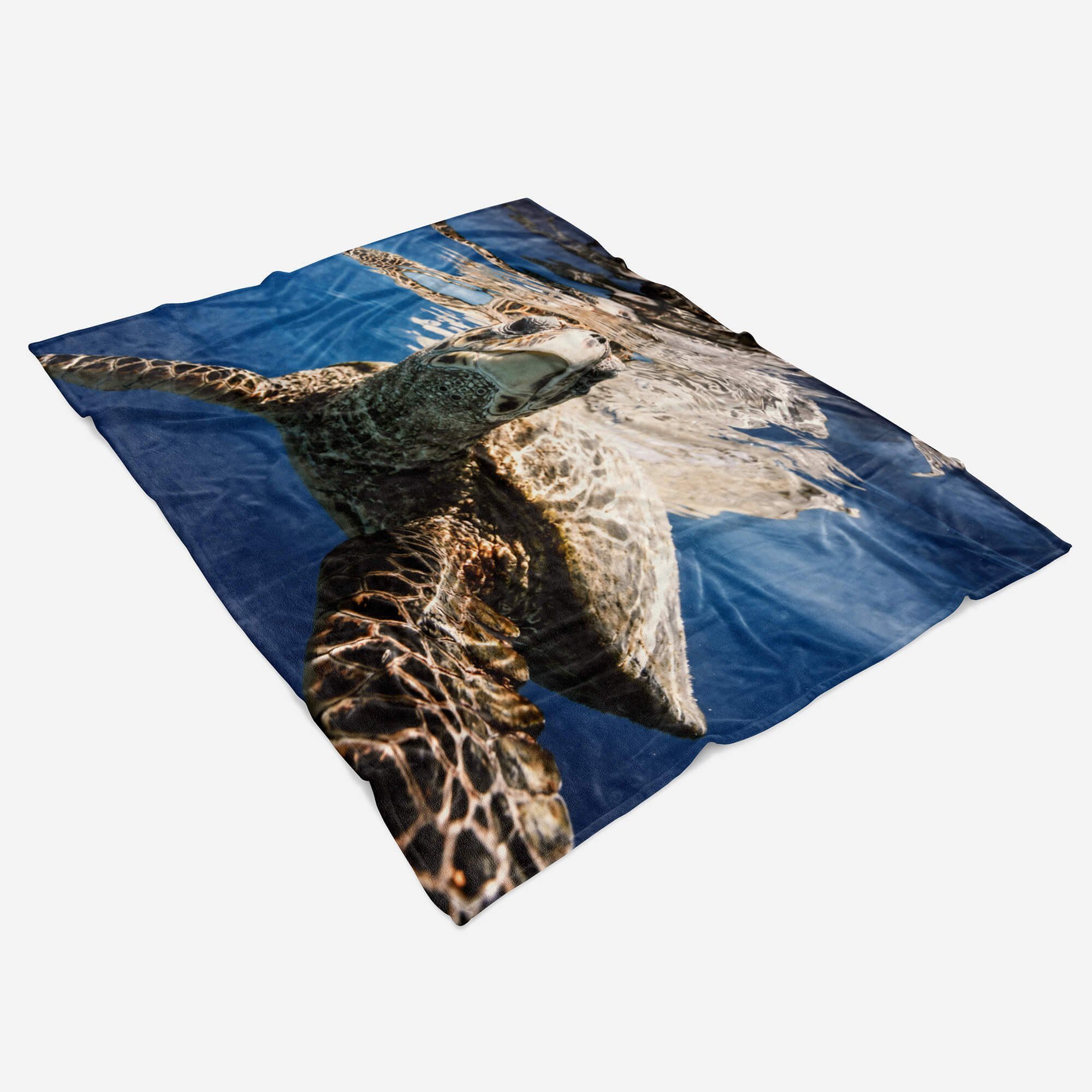 Seeschildkröte Strandhandtuch (1-St), Art Kuscheldecke Handtuch Saunatuch Baumwolle-Polyester-Mix unt, Handtuch Sinus mit Tiermotiv Handtücher