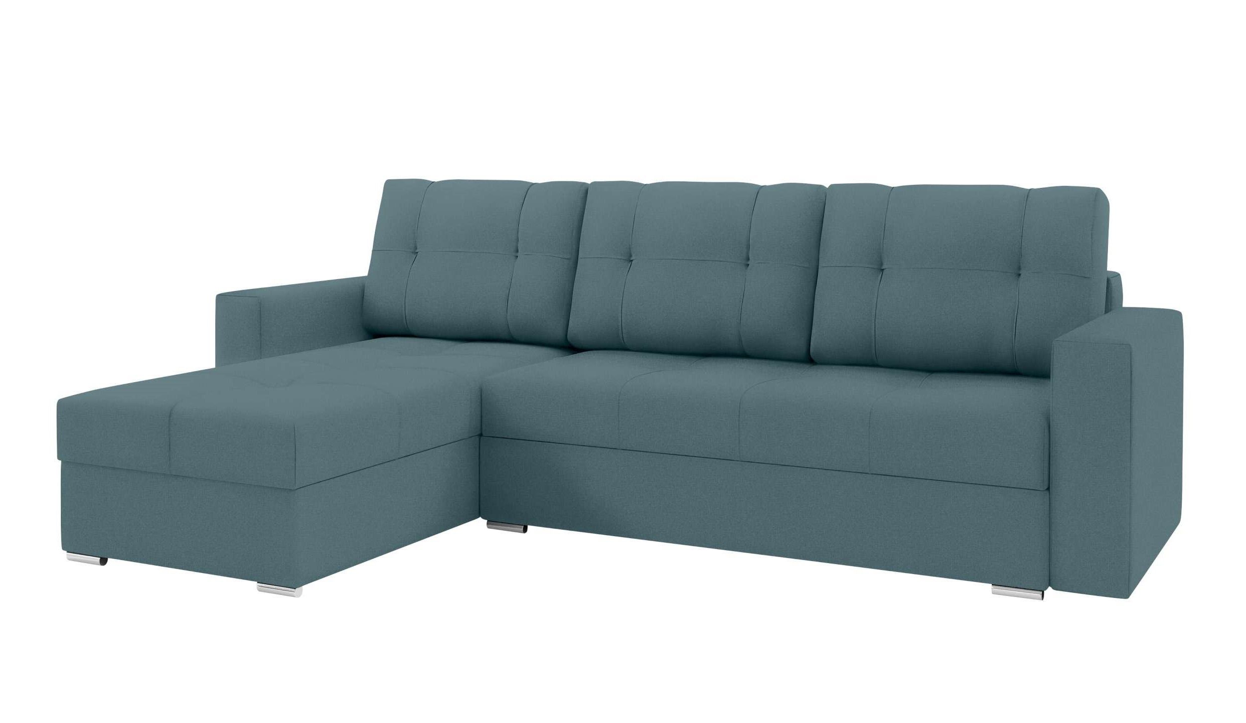 Stylefy Ecksofa mit Sitzkomfort, Sofa, L-Form, Eckcouch, mit Modern Bettkasten, Bettfunktion, Design Adelina