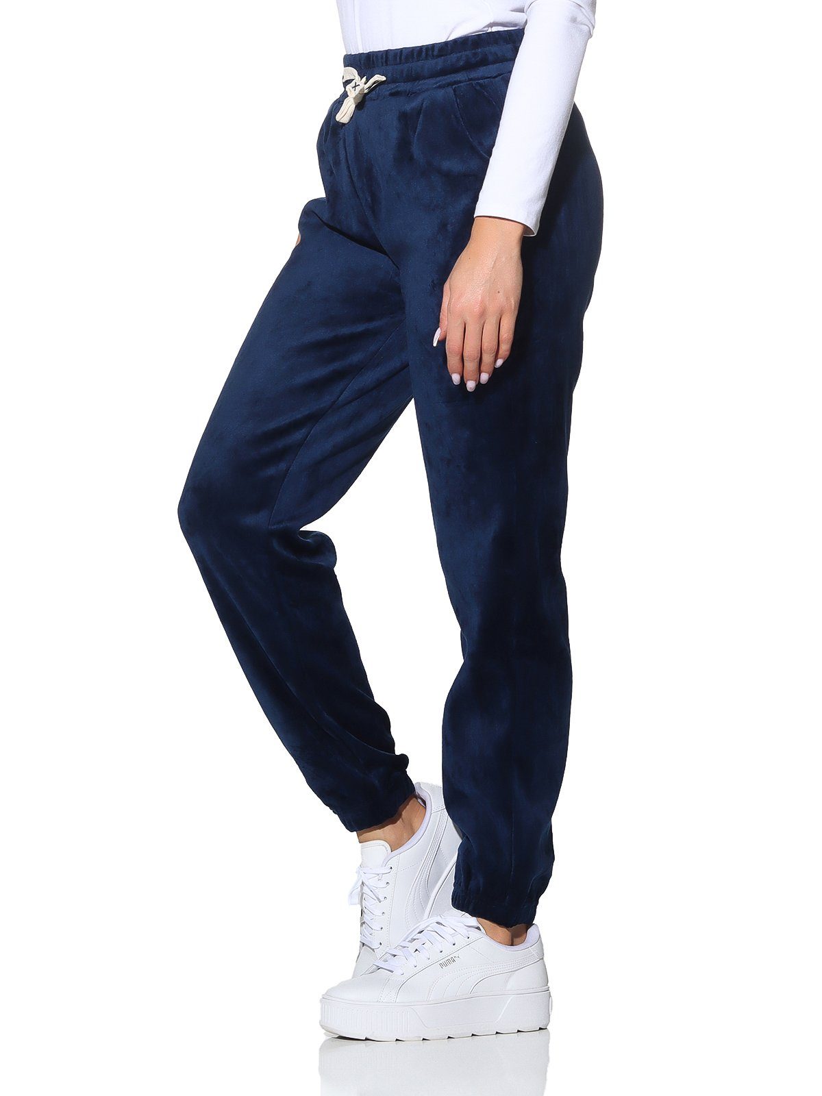 Aurela Damenmode Jogginghose Thermo- Freizeithose chillige Samt Hose Polarfleece Indoor & Outdoor elastischer Komfortbund, warm gefüttert