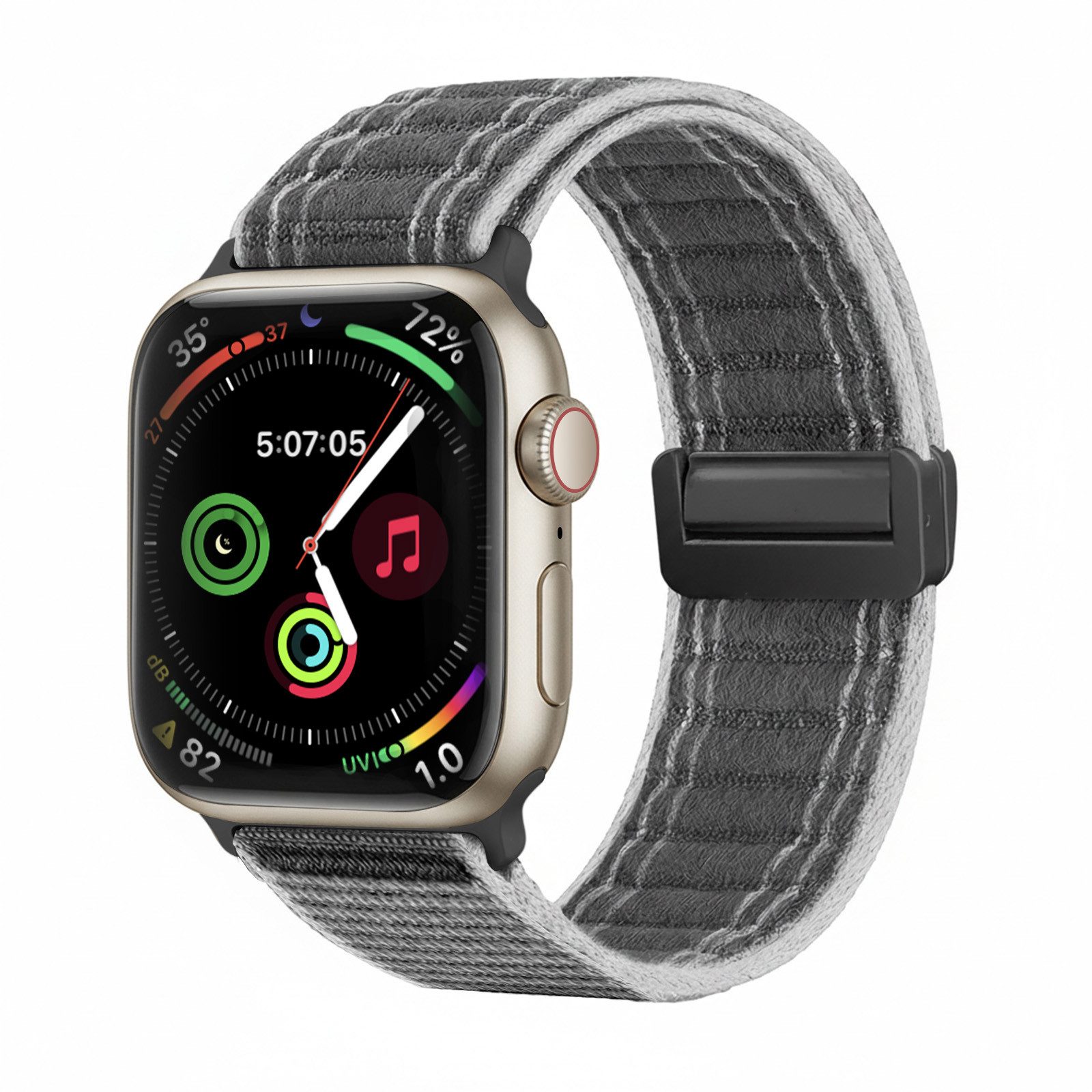 Tec-Expert Smartwatch-Armband für Apple Watch Series 1 42 mm Armband Ersatz Wechsel Band, Nylon Textil mit Magnetverschluss, stufenlos Verstellbar atmungsaktiv