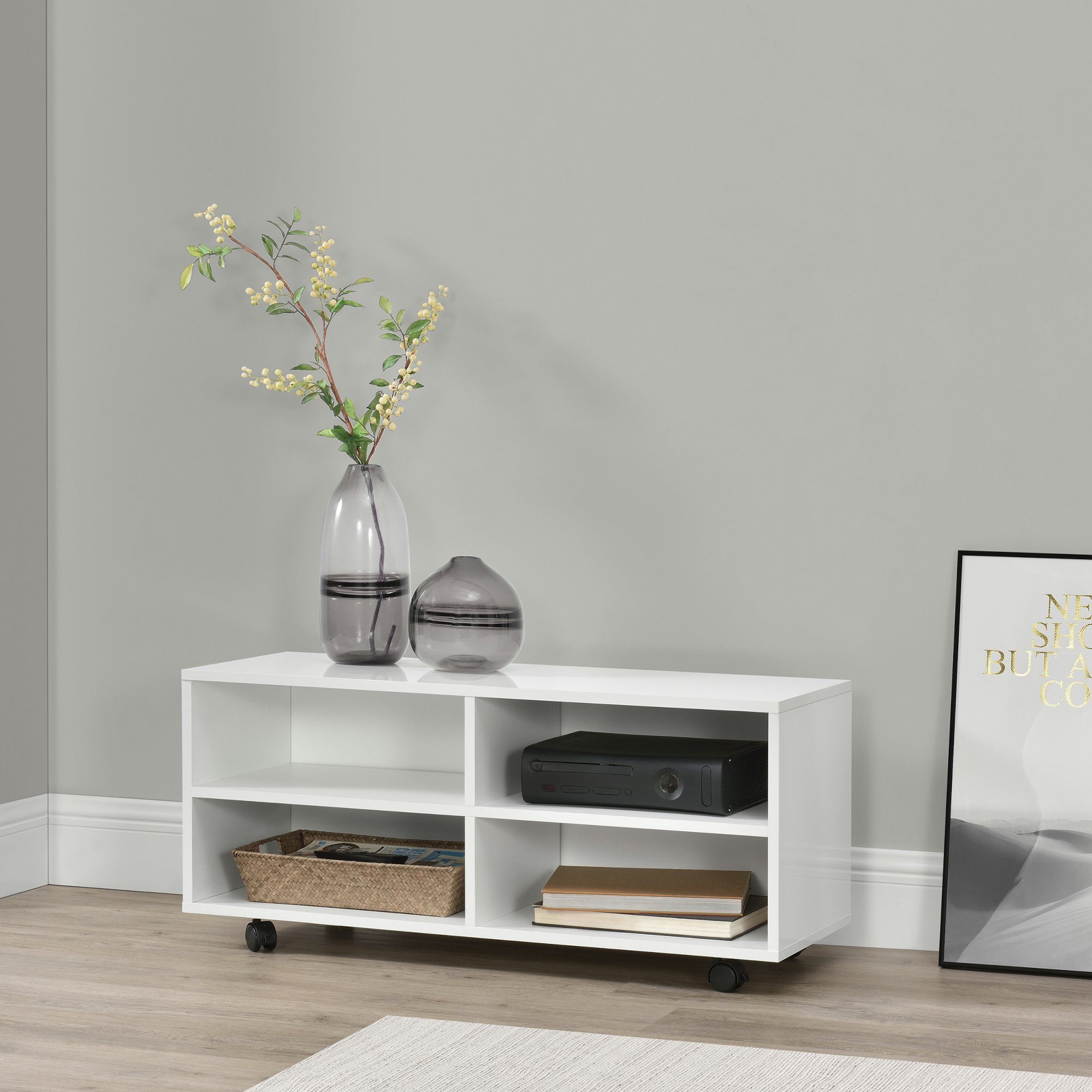 en.casa Lowboard, »Gränne« Rollbares Regal 90x35x41cm günstig online kaufen