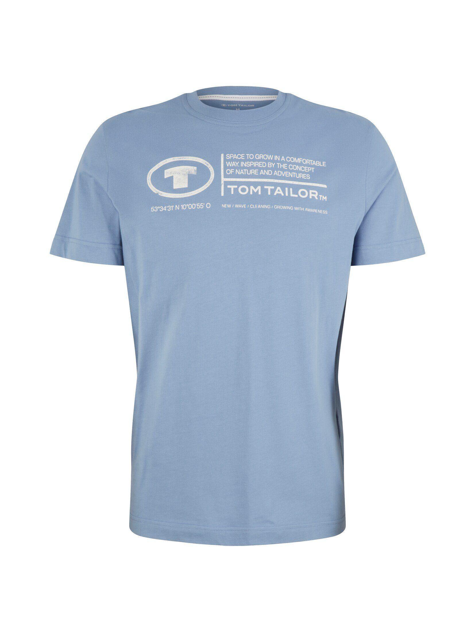 Tom Tailor Herren T-Shirt PRINTED CREWNECK - Regular Fit günstig online kaufen