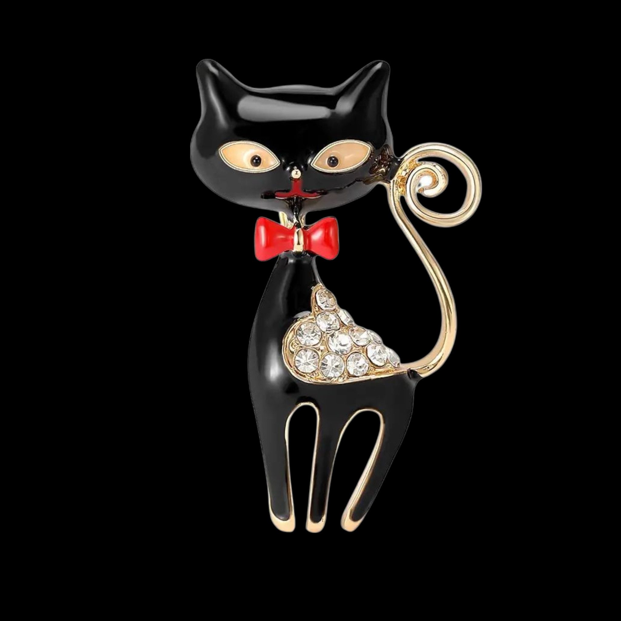 Dark-Desires Brosche Brosche kleine Katze mit Schleife, Damen Brosche vinta günstig online kaufen