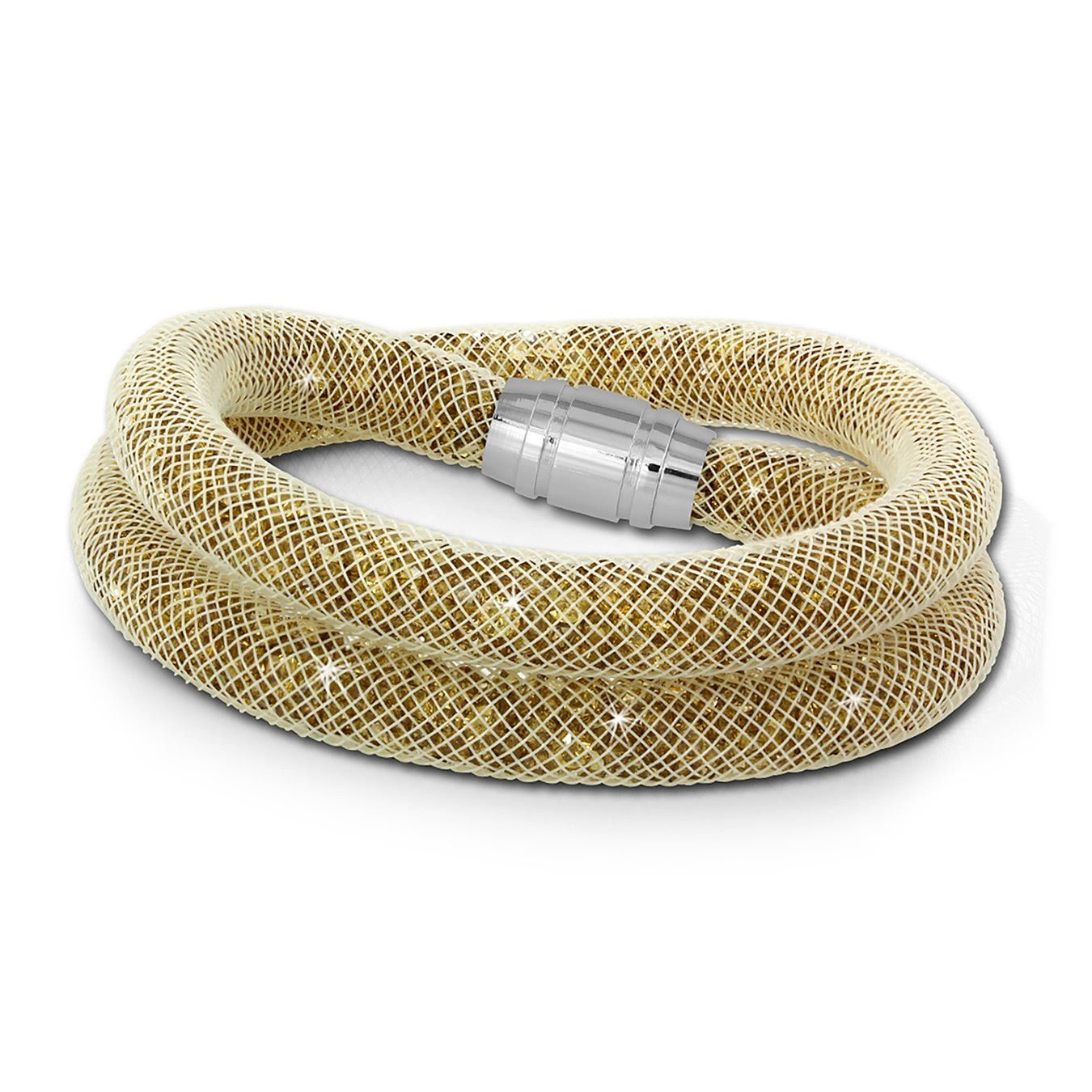 SilberDream Edelstahlarmband SilberDream Armband gold Arm-Schmuck (Armband), Damenarmband mit Edelstahl-Verschluss, Farbe: goldfarbene Kristalle