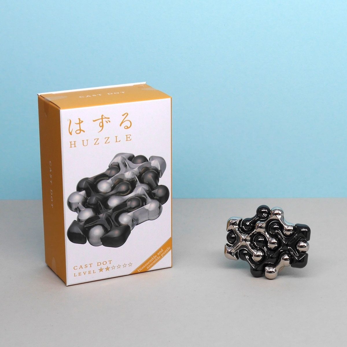 Hanayama Spiel HUZZLE CAST DOT - elegantes Logikpuzzle, Knobelspiel, Metallpuzzle
