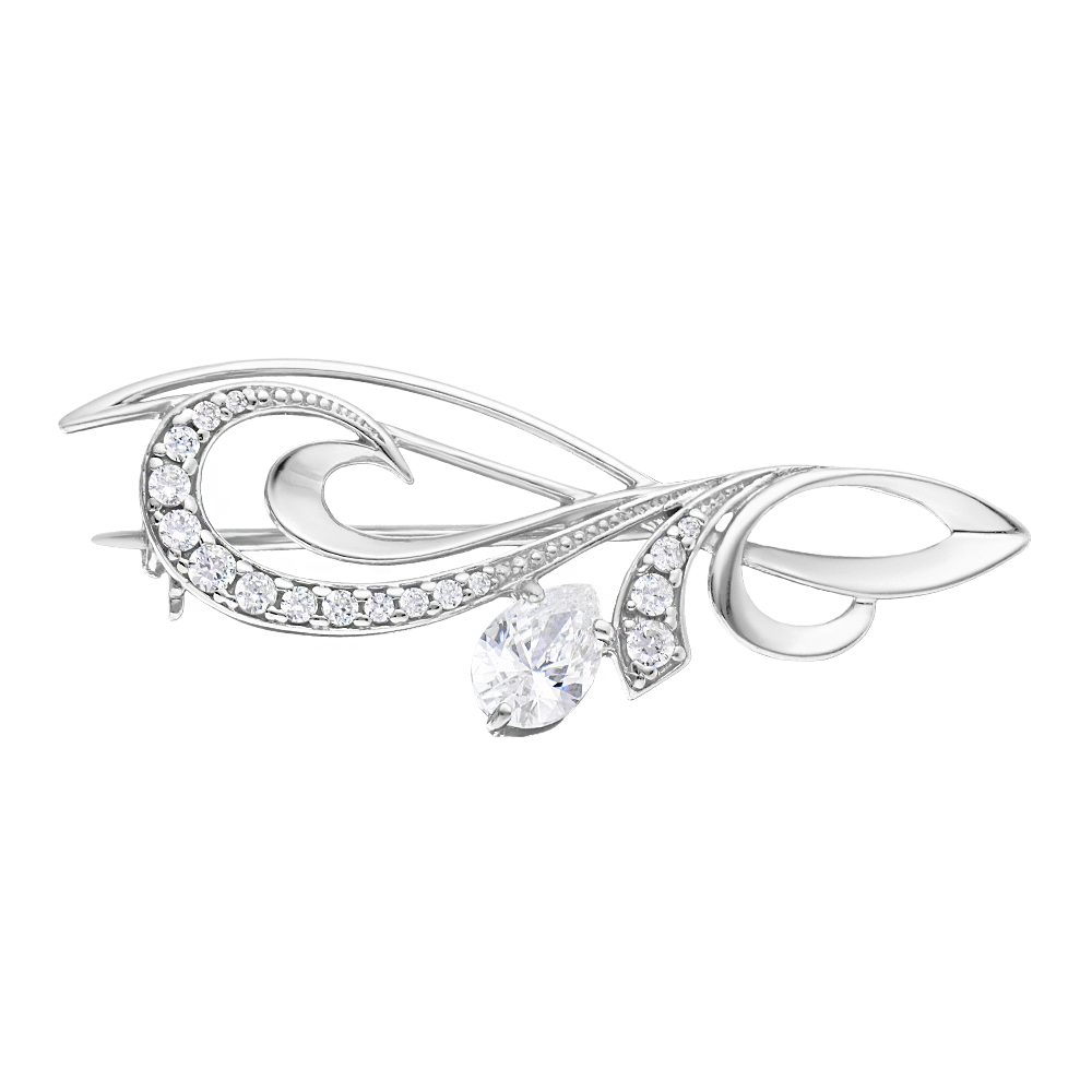 Secretforyou Brosche Brosche aus 925 Silber Zirkonia Steine Silberschmuck E günstig online kaufen