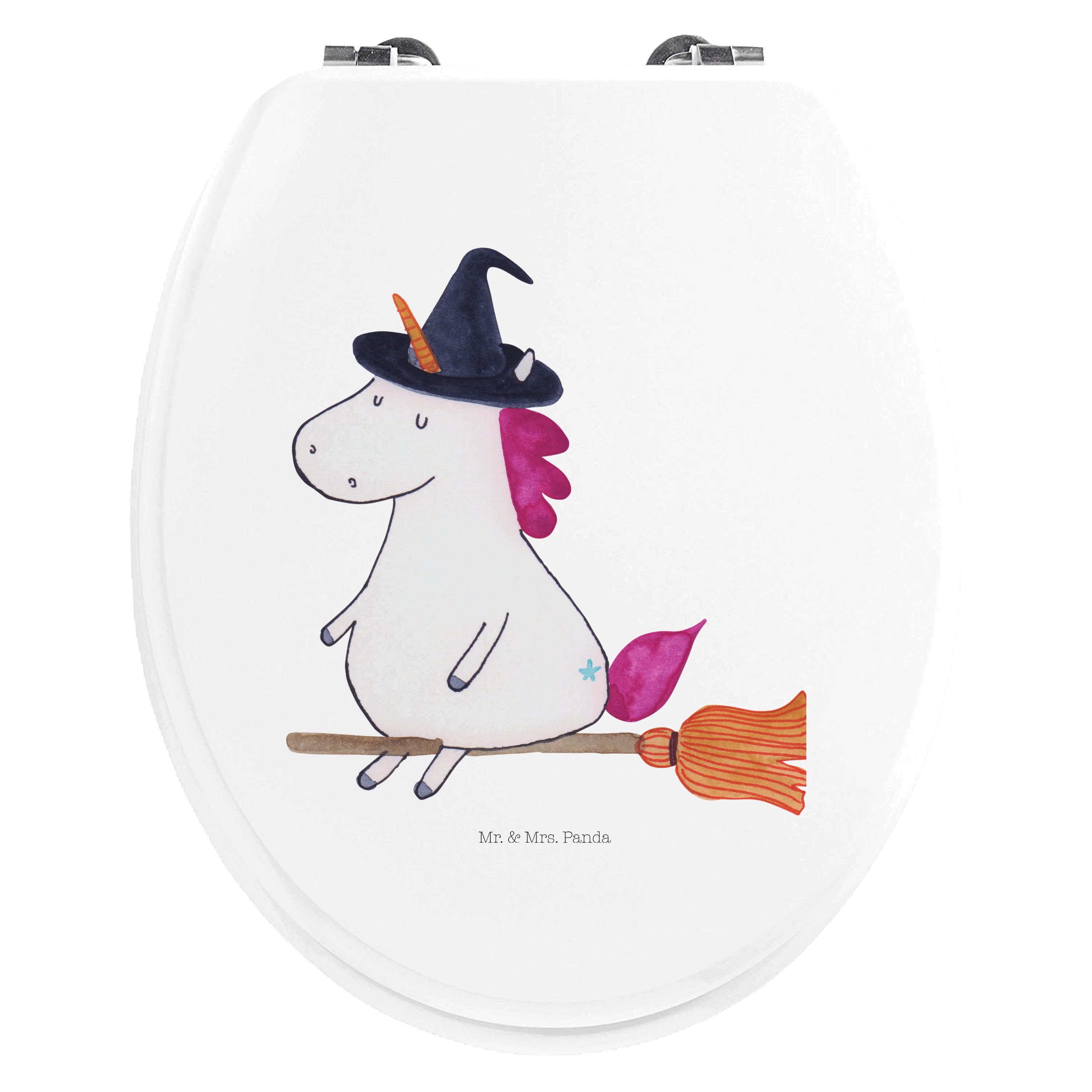 WC-Sitz Einhorn Hexe - Weiß - Geschenk, Klodeckel, Leben, Einhorn Deko, Zicke