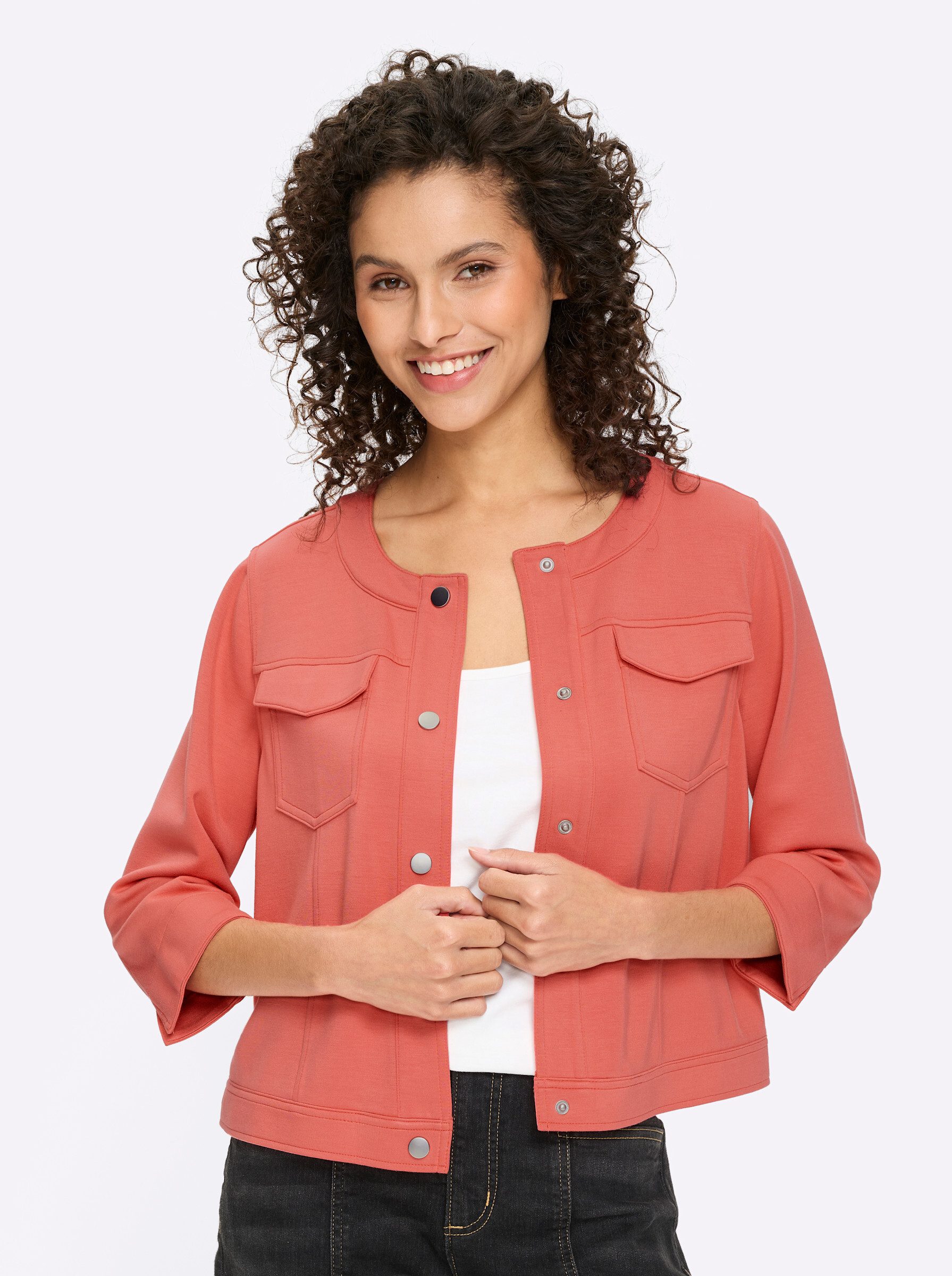 heine Shirtjacke Shirtjacke 3/4-Arm