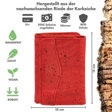 Simaru Geldbörse REYNA, Portmonee für Damen aus Kork & vegan & RFID-Schutz & wasserabweisend