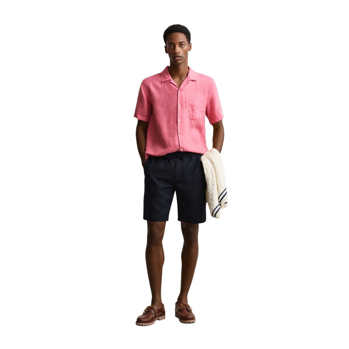 Gant Leinenhose 205610 Herren Leinenshorts mit Gummibund und atmungsaktivem Tragekomfort