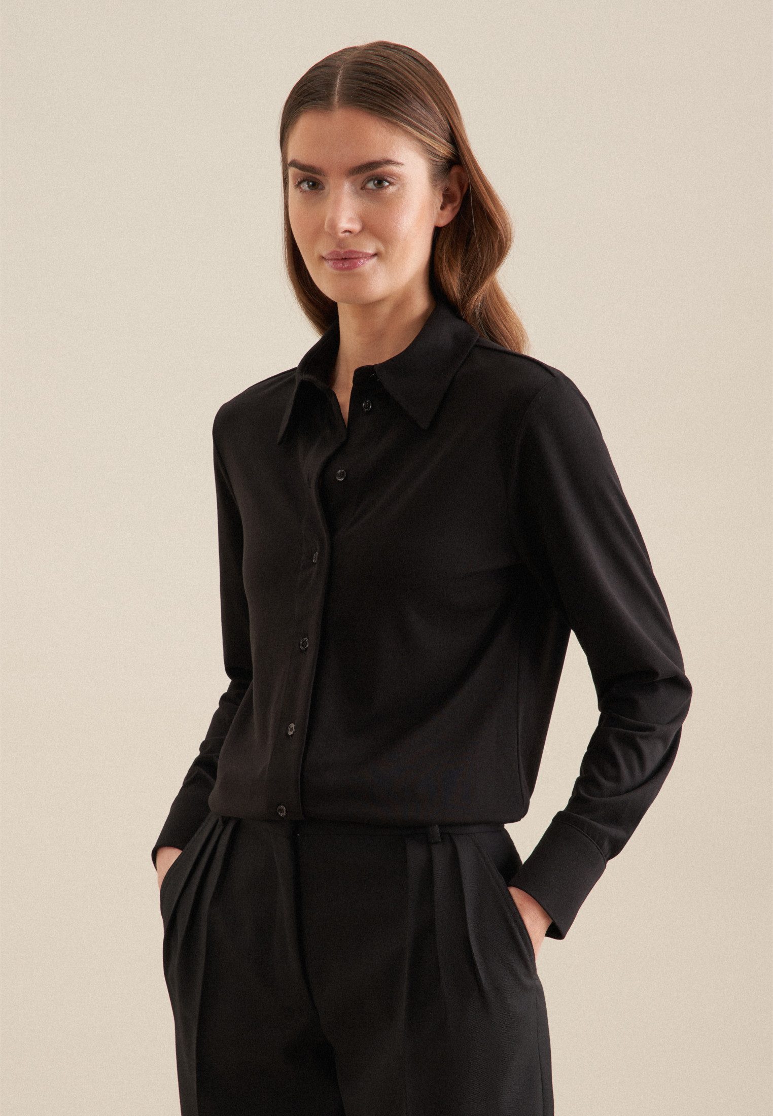 seidensticker Hemdbluse Schwarze Rose 1/1 Kragen Uni günstig online kaufen