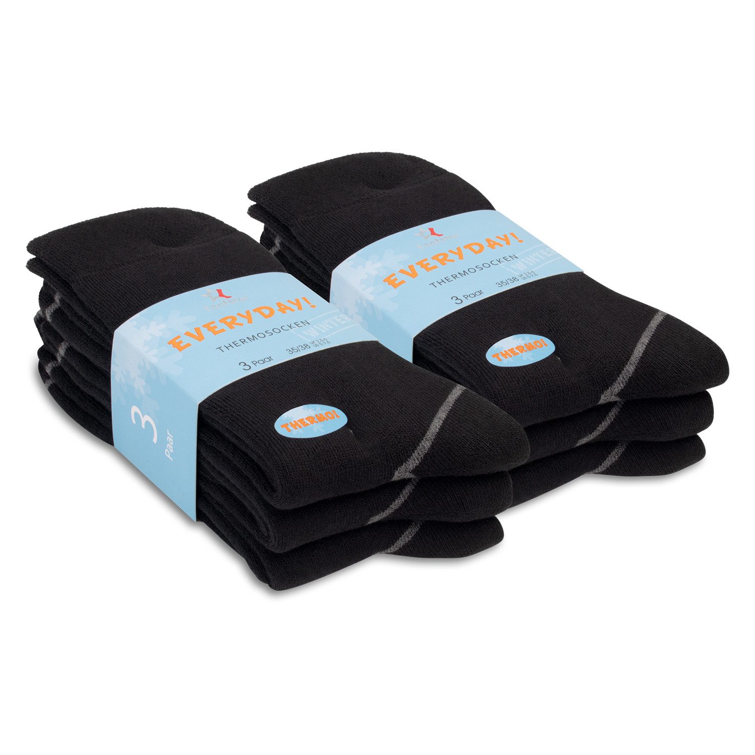 Footstar Thermosocken Thermo Winter Socken Vollfrottee (6 Paar) für Damen & Herren
