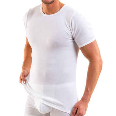 HERMKO Unterziehshirt 3842 Herren kurzarm Shirt Doppelripp BIO-Baumwolle, 1/4-Arm Unterhemd