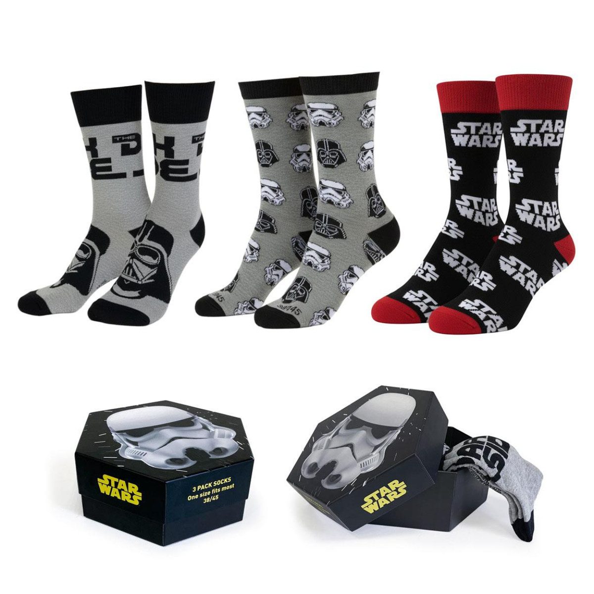 Star Wars Socken 3er Pack Lifestyle Design Größe 38-45 (Packung, 3 Paar) günstig online kaufen