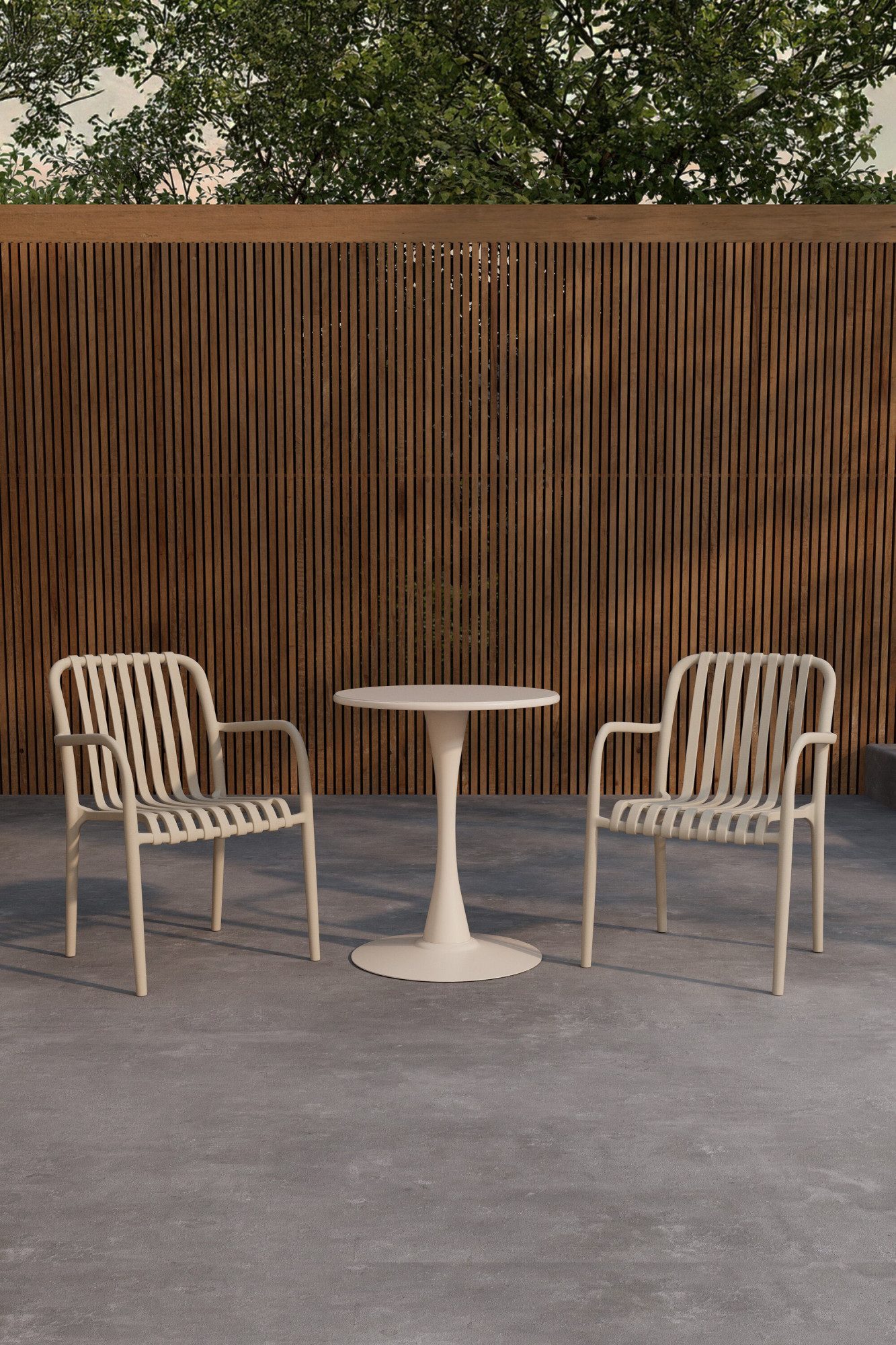 Venture Home Balkonset Limnos, kompaktes Outdoor-Set für den Außenbereich, Sitzgruppe rund, Metallgestell, outdoor-geeignet