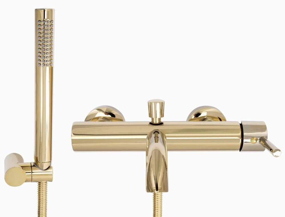 wohnwerk.idee Wannenarmatur Badewannenarmatur Gold Matt Gebürstet günstig online kaufen