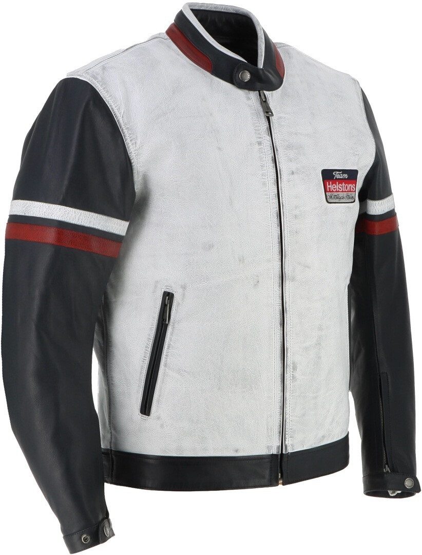 Helstons Motorradjacke V-Series Motorrad Lederjacke Rückenprotektor enthalten,herausnehmbares Innenfutter,wasserdicht