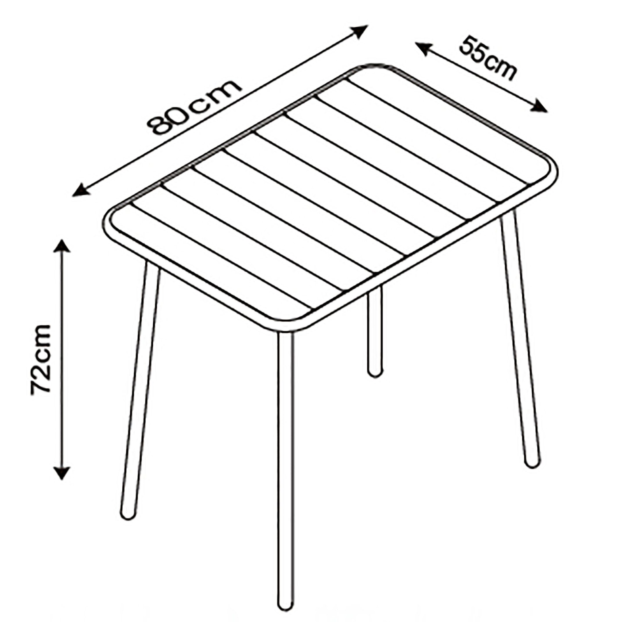 VCM Gartentisch Sumila B. 80 x T. 55 x H. 72 cm, wetterbeständiger Outdoor Tisch, verstellbare Füße, für die Terrasse – Bild 5 von 5