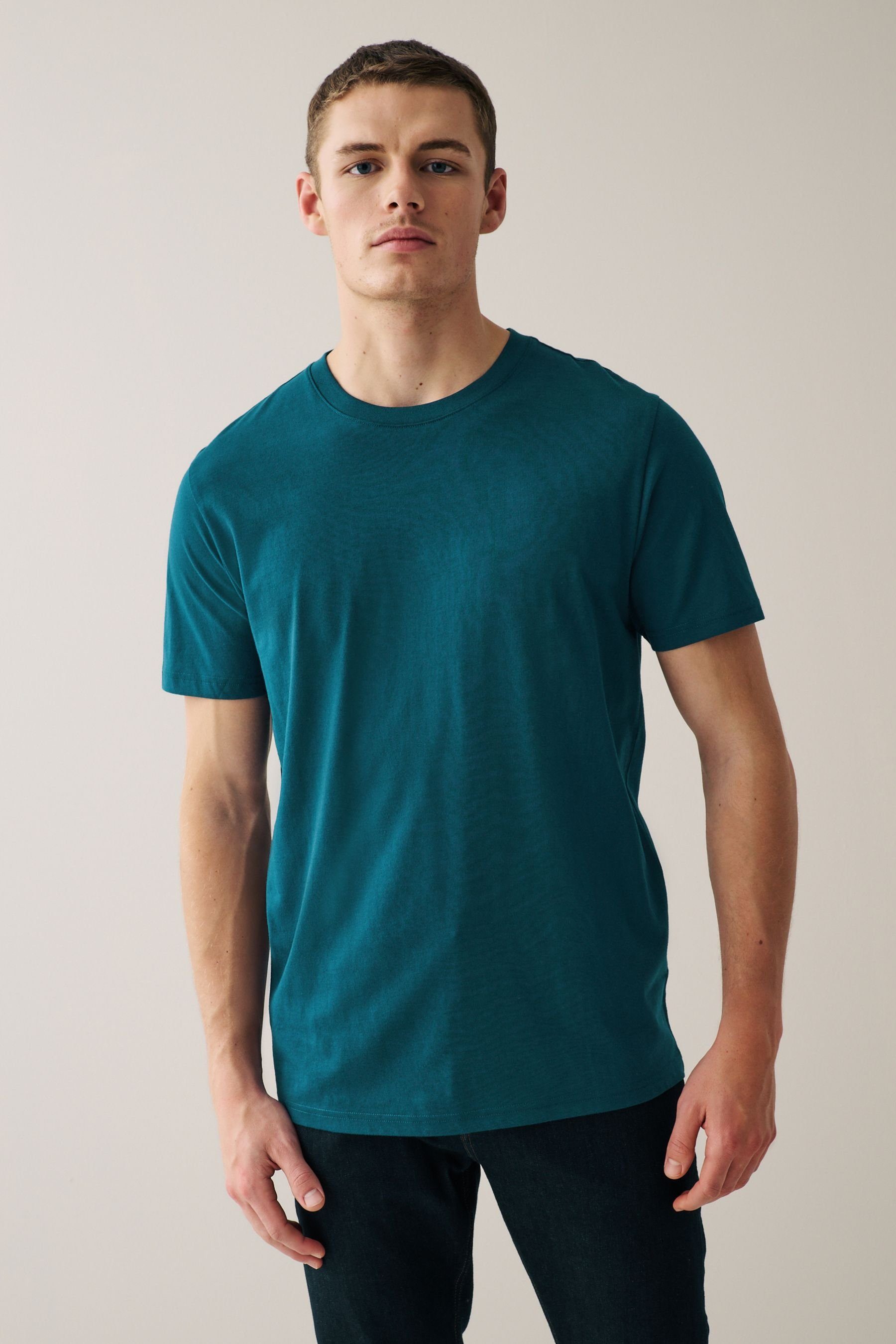Next T-Shirt 6er-Pack T-Shirts Teal/ Navy/ Burgundy (6-tlg) Green/ White/ Black