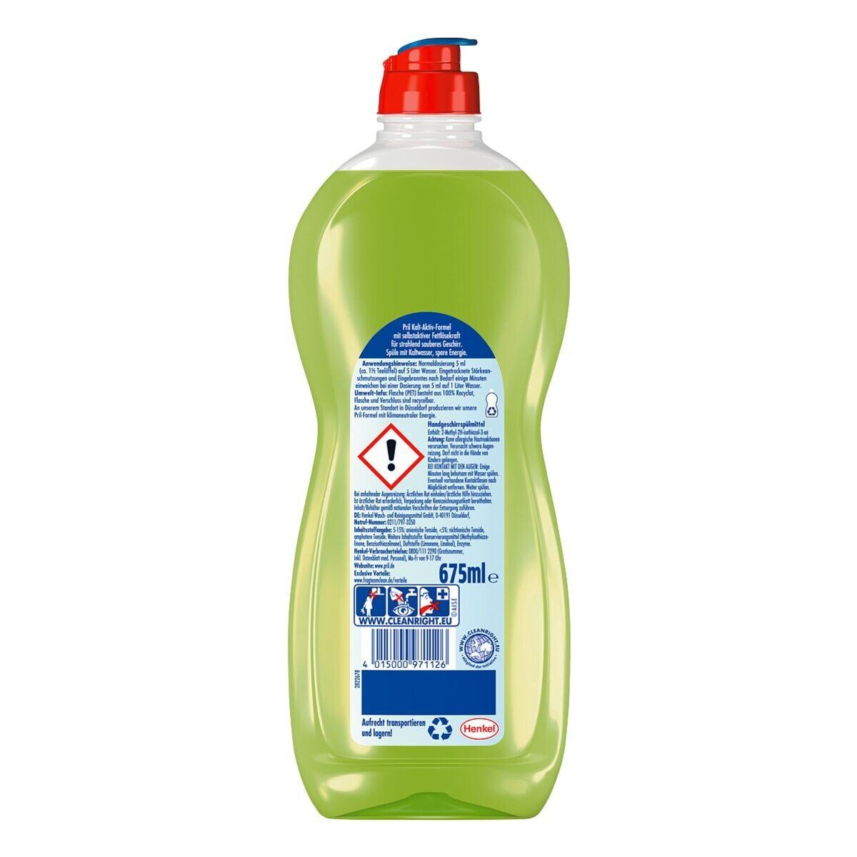 Fettlösekraft) Kalt-Aktiv-Formel höchste ml, Limette Original (675 / PRIL Geschirrspülmittel mit