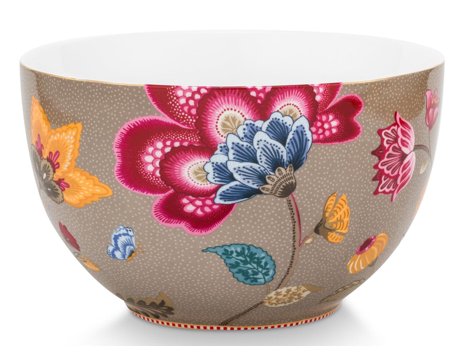 PiP Studio Servierschüssel Blooming Tales Fantasy Khaki Bowl 23cm, Porzellan, (Bowls)