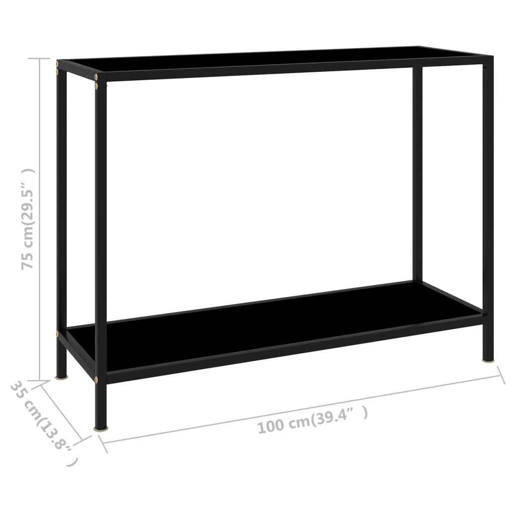 cm 100x35x75 furnicato Hartglas (1-St) Konsolentisch Schwarz Beistelltisch