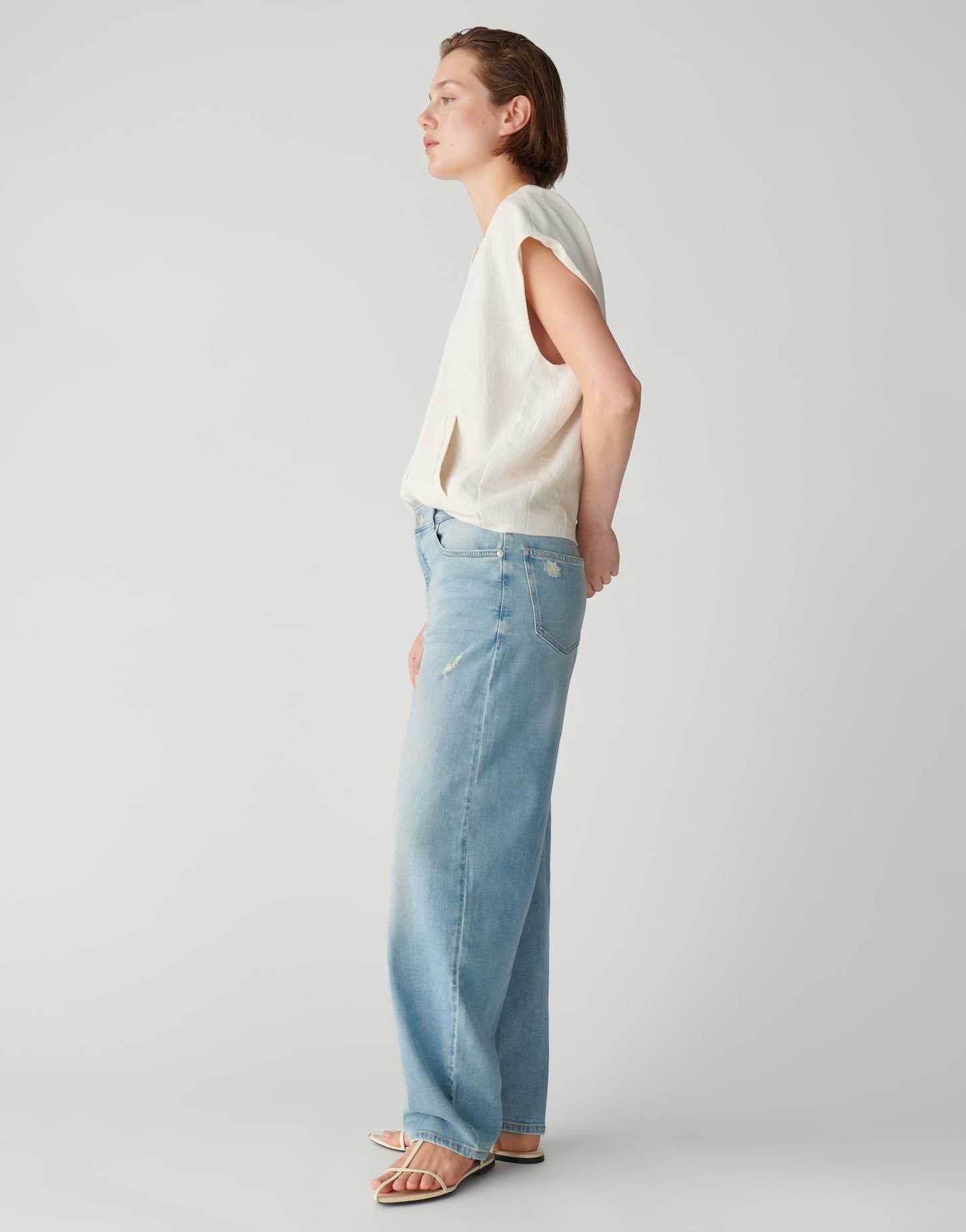 OPUS PANTS Relax-fit-Jeans Mari clear aus Candiani Denim mit Stretchkomfort Praktische Taschen runden den entspannten Look ab – Bild 5 von 5