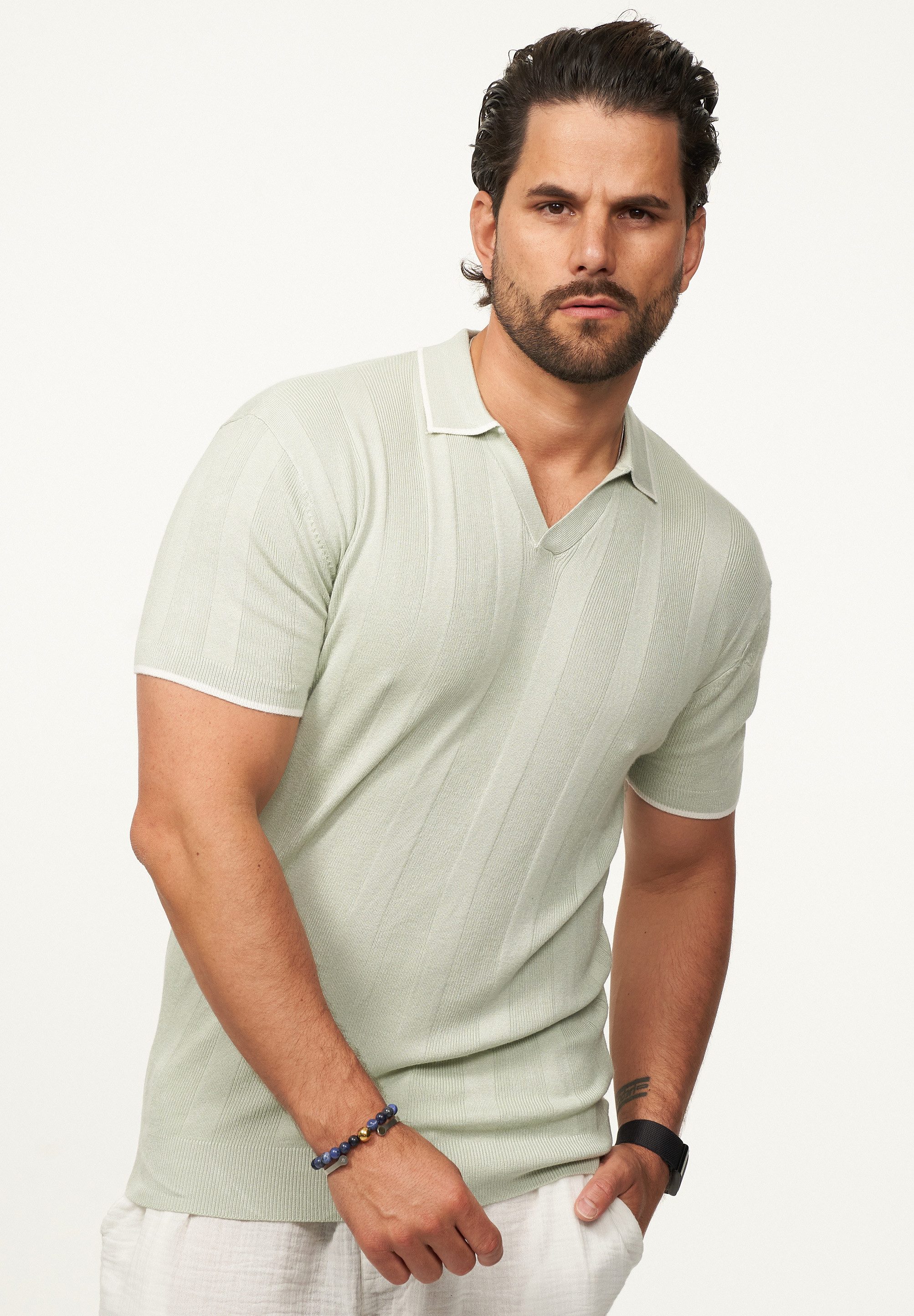 SOULSTAR Poloshirt mit offenem Kragen Herren günstig online kaufen