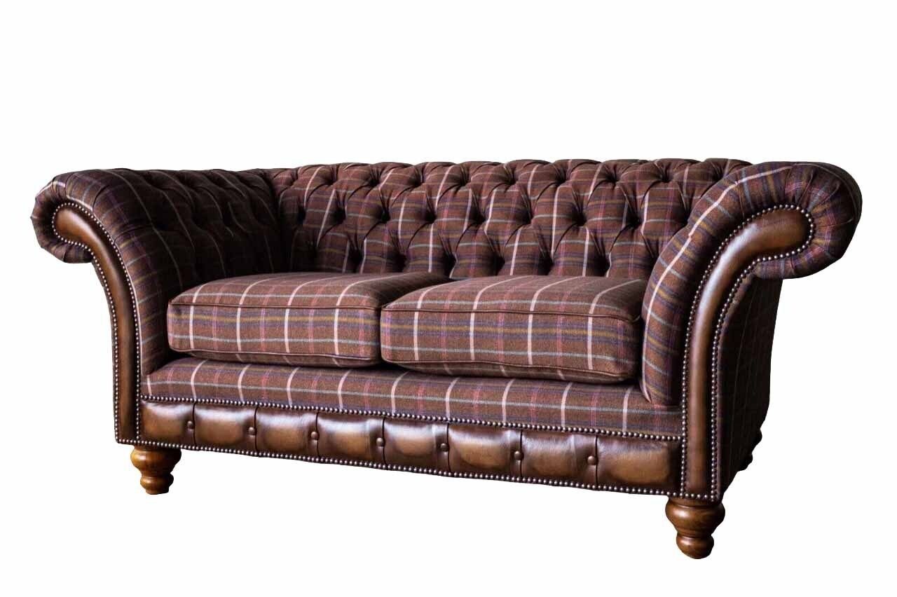 JVmoebel Sofa Möbel Brauner Couch, Chesterfield Sofa Sitzer 2 Polster Made in Zweisitzer Europe
